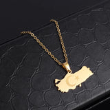 Turkey Map Flag Pendant Stainless Steel Necklace