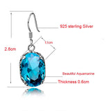 Vintage Aquamarine CZ Earrings 925 Silver