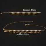 Arab Wedding Jewelry Set Dangle Ball Tassels Necklace Earring Set