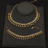 Arab Wedding Jewelry Set Dangle Ball Tassels Necklace Earring Set