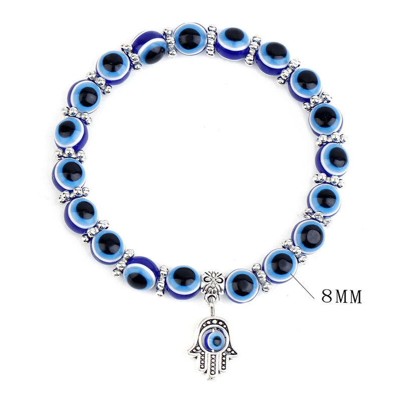 Fatima Palm Evil Eye Beaded Bracelet