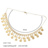 Coin Chain Necklace Plating Arabic Middle East Money Sign Jewelry Necklace