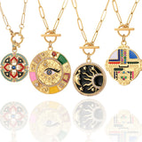 Evil Eye Necklace Enamel Pendant Stainless Steel Chains Goth Party