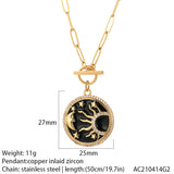 Evil Eye Necklace Enamel Pendant Stainless Steel Chains Goth Party