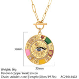 Evil Eye Necklace Enamel Pendant Stainless Steel Chains Goth Party