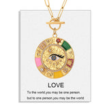 Evil Eye Necklace Enamel Pendant Stainless Steel Chains Goth Party