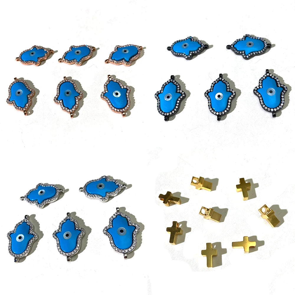 Evil Eye Vintage Cross Punk Pendant Charms for Jewelry Making