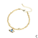 Evil Eye Bracelet Women Cubic Zircon Eyes Copper Stone Beads Bracelet