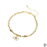 Evil Eye Bracelet Women Cubic Zircon Eyes Copper Stone Beads Bracelet