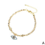 Evil Eye Bracelet Women Cubic Zircon Eyes Copper Stone Beads Bracelet