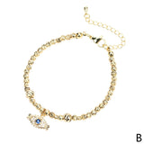 Evil Eye Bracelet Women Cubic Zircon Eyes Copper Stone Beads Bracelet