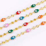Evil Eye Charm Colorful Beads Moon Star Chain DIY Jewelry Findings
