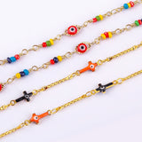 Evil Eye Charm Colorful Beads Moon Star Chain DIY Jewelry Findings