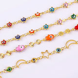 Evil Eye Charm Colorful Beads Moon Star Chain DIY Jewelry Findings