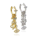 Evil Eye Cz Charm Hoop Earring Women Jewelry