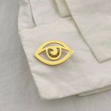 Evil Eye Men's Cufflinks Stainless Steel Vintage Amulet