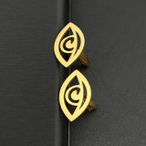 Evil Eye Men's Cufflinks Stainless Steel Vintage Amulet