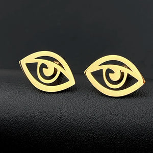 Evil Eye Men's Cufflinks Stainless Steel Vintage Amulet