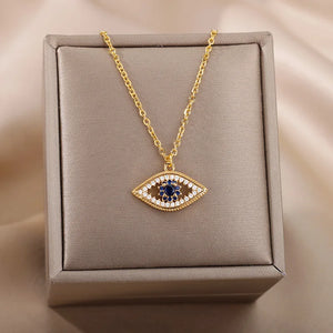 Evil Eye Necklace Devil Eye Pendant Choker Chain Necklace