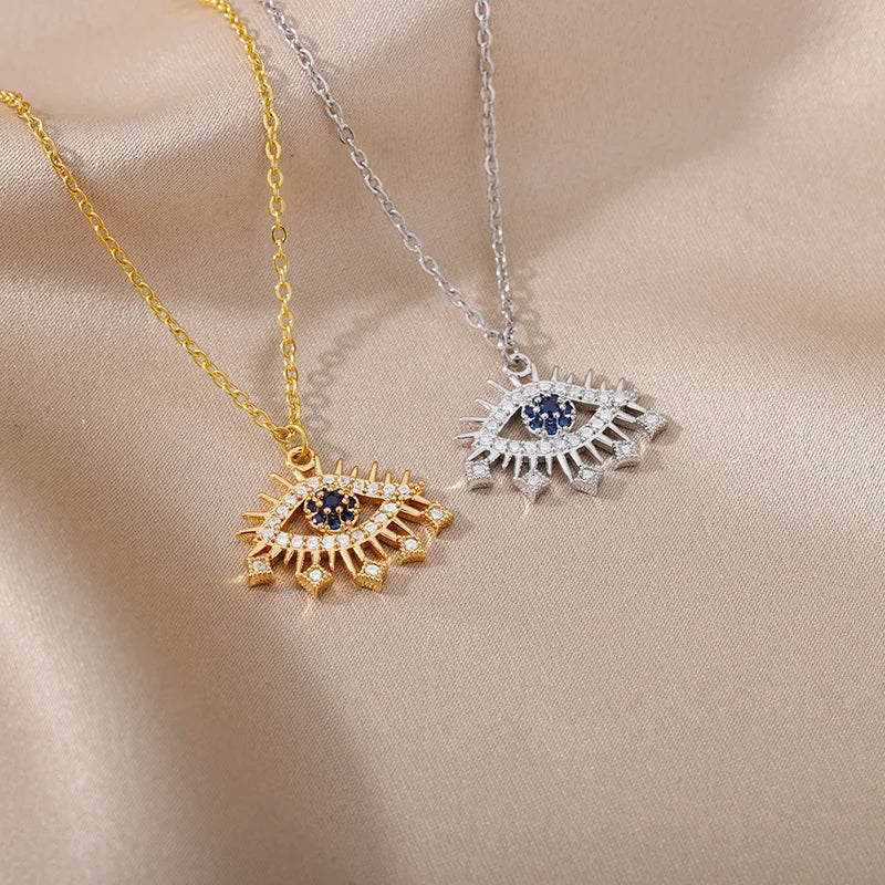 Evil Eye Necklace Devil Eye Pendant Choker Chain Necklace