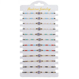 Evil Eye Lucky Heart Pearl Couple Bracelets Crystal Bead Charm Jewelry
