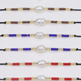 Evil Eye Lucky Heart Pearl Couple Bracelets Crystal Bead Charm Jewelry