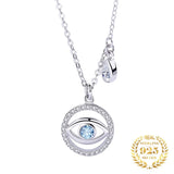 Zircon Evil Eye Necklace Sterling Silver 925 Rhinestone Eye Choker
