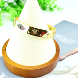 Evil Eye Cuff Bangle with CZ Charm - Party Wedding Jewelry