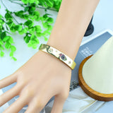 Evil Eye Cuff Bangle with CZ Charm - Party Wedding Jewelry