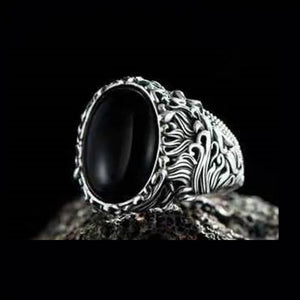 Vintage Carved Zircon Stone Ring For Men Women Punk Jewelry