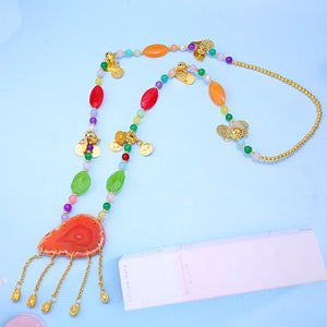 Long Chain Necklace Plated Jewelry Pendant Ottoman Totem Kurdish Wedding