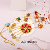 Long Chain Necklace Plated Jewelry Pendant Ottoman Totem Kurdish Wedding