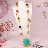 Long Chain Necklace Plated Jewelry Pendant Ottoman Totem Kurdish Wedding