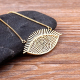 Lucky Eye Necklace Zircon Evil Eye Choker Charms Link Chain Necklace