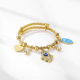 Lucky Fatima Hand Evil Eye Heart Adjustable Bracelets