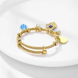 Lucky Fatima Hand Evil Eye Heart Adjustable Bracelets