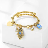 Lucky Fatima Hand Evil Eye Heart Adjustable Bracelets