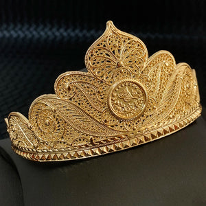 Metal Plated Tiara Coins for Women Forehead Hair Jewelry Wedding Accessories