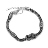 Silver Weaving Rope Foxtail Chain Bracelet Vintage Jewelry