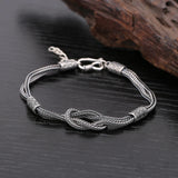 Silver Weaving Rope Foxtail Chain Bracelet Vintage Jewelry