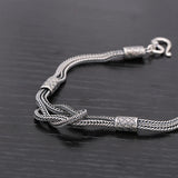 Silver Weaving Rope Foxtail Chain Bracelet Vintage Jewelry