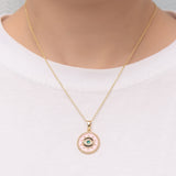 Zircon Hamsa Hand Evil Eye Necklace for Women