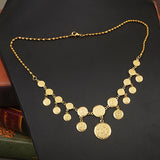 Totem Coin Necklace Water Wave Chain Plated Women Necklace Arabic Wedding Jewelr