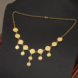 Totem Coin Necklace Water Wave Chain Plated Women Necklace Arabic Wedding Jewelr