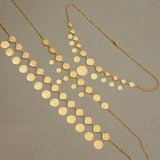 Totem Coin Necklace Water Wave Chain Plated Women Necklace Arabic Wedding Jewelr