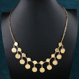 Totem Coin Necklace Water Wave Chain Plated Women Necklace Arabic Wedding Jewelr