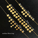 Totem Coin Necklace Water Wave Chain Plated Women Necklace Arabic Wedding Jewelr