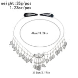 Vintage Leaf Pendant Head Chains & Earrings Sets for Women