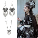 Vintage Leaf Pendant Head Chains & Earrings Sets for Women