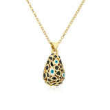 Water Drop Evil Eye Pendant Necklace Colorful Enamel 18K Plated Y2K